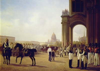 Parata alla Piazza del Palazzo a San Pietroburgo da Adolphe Ladurner